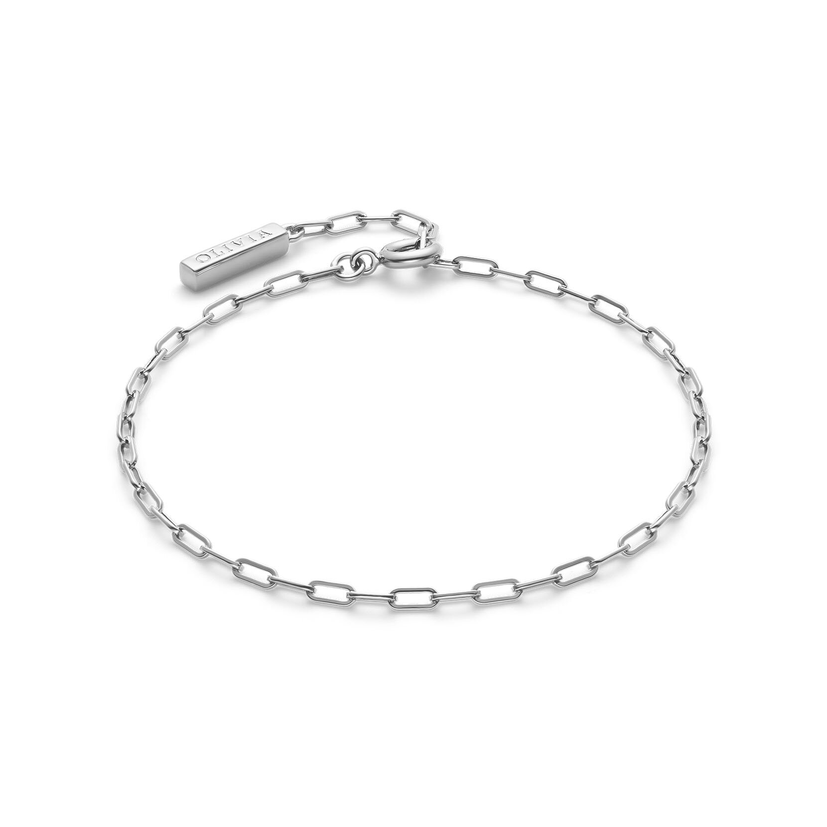 Mini Paperclip Silver Tone Chain Bracelet