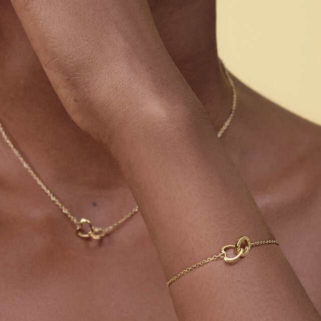Kindred Interlink Heart Gold Plated Bracelet