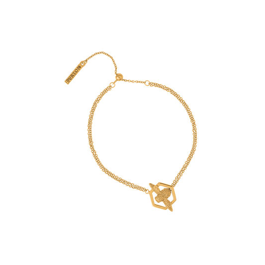 Honeycomb Bee Gold Bracelet