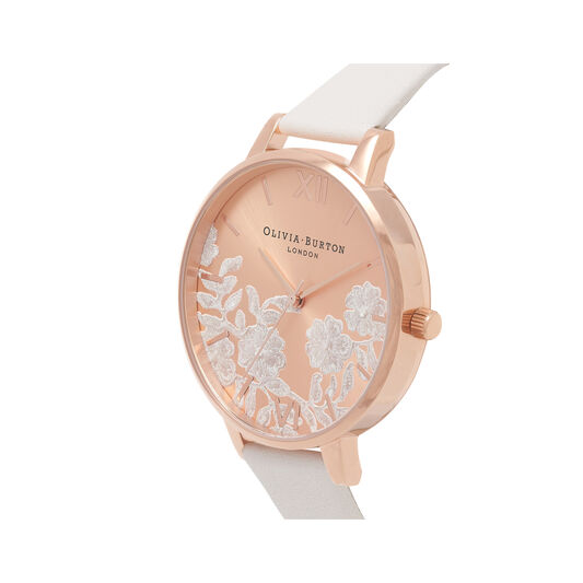 Lace Detail Blush & Rose Gold Watch