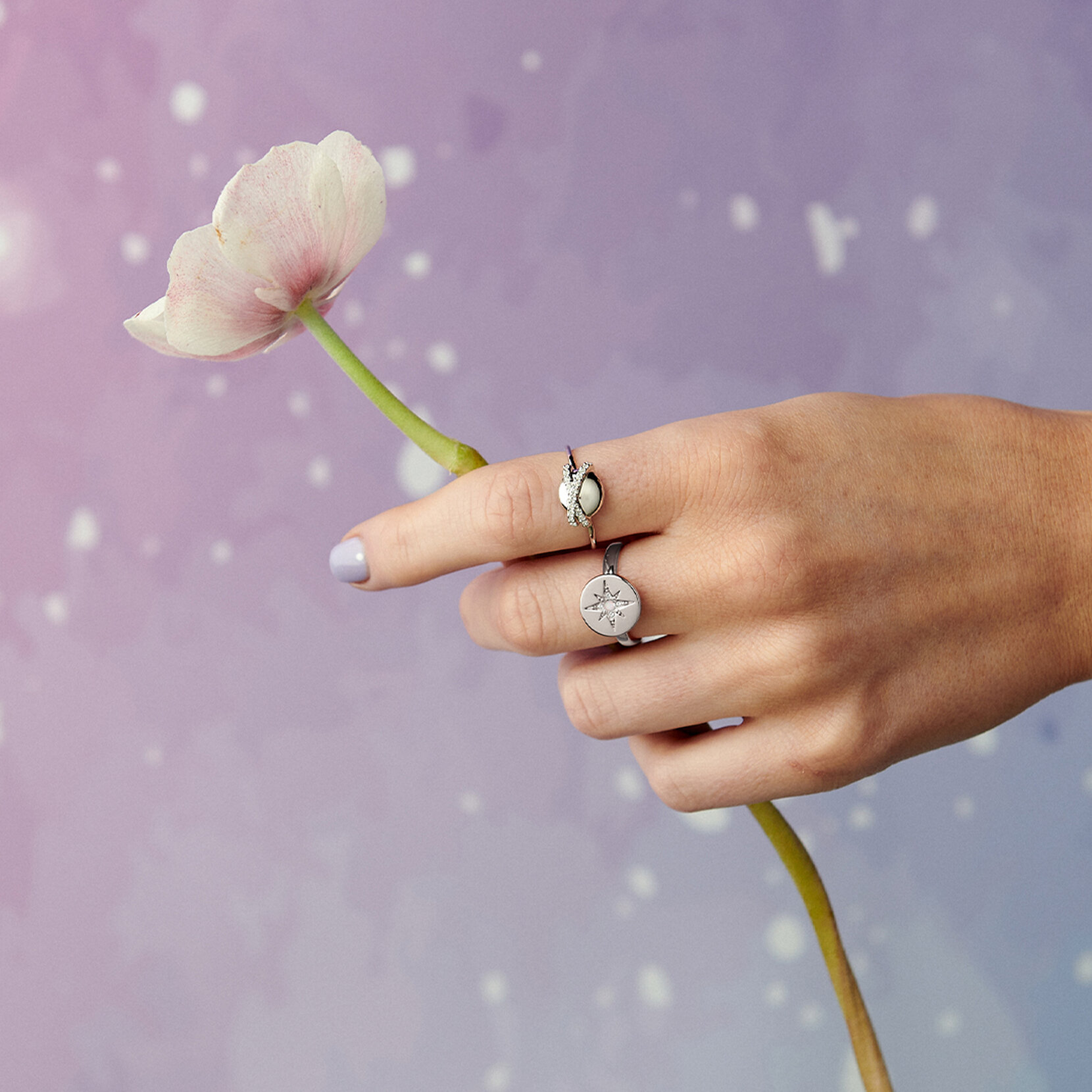Bague Noth Star opale et argent à disque