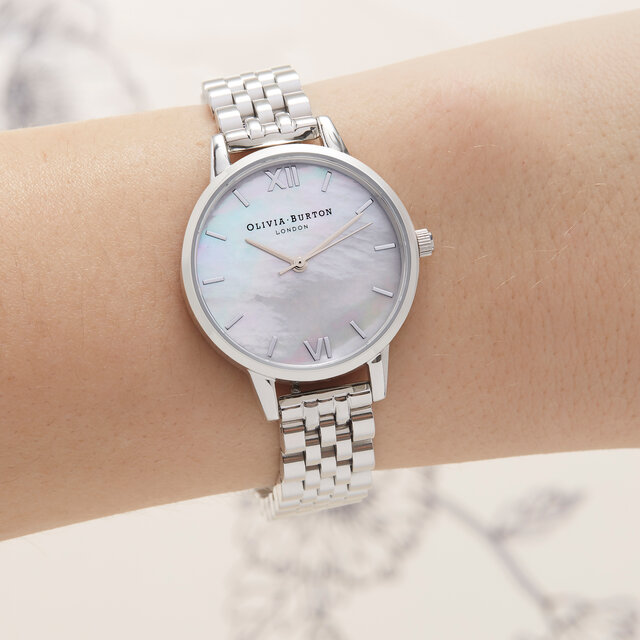 30mm White & Silver Bracelet Watch
