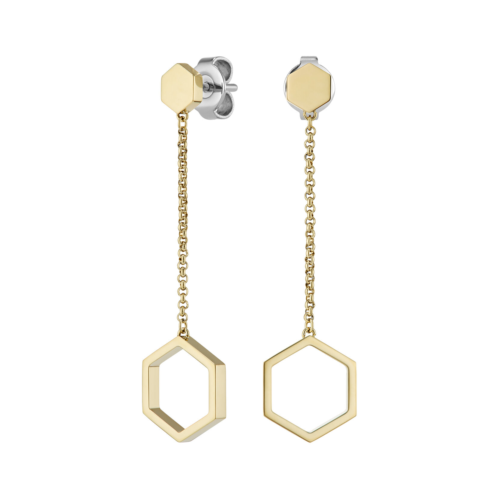Honeycomb Gold Plated Drop Earrings