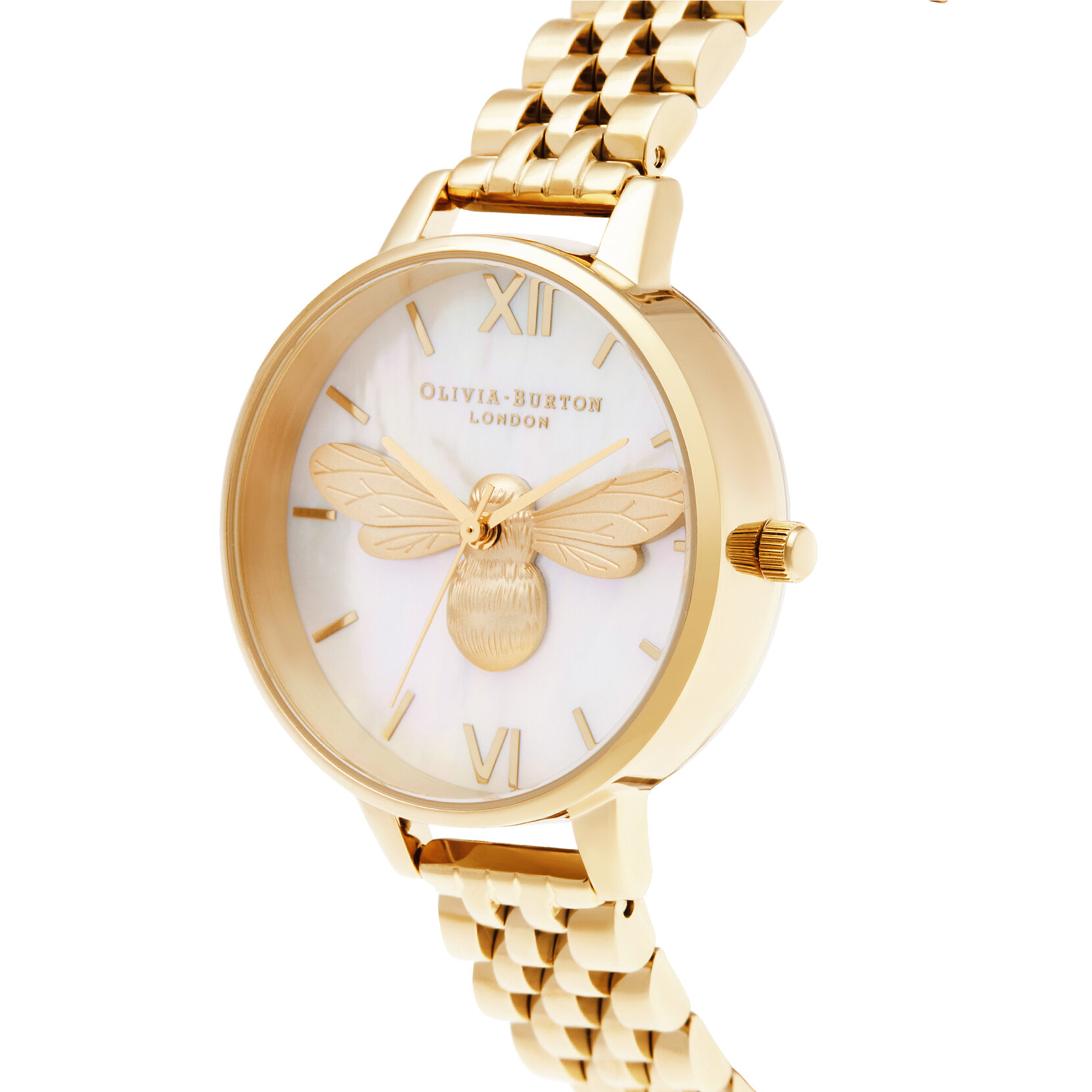 34mm White & Gold Bracelet Watch