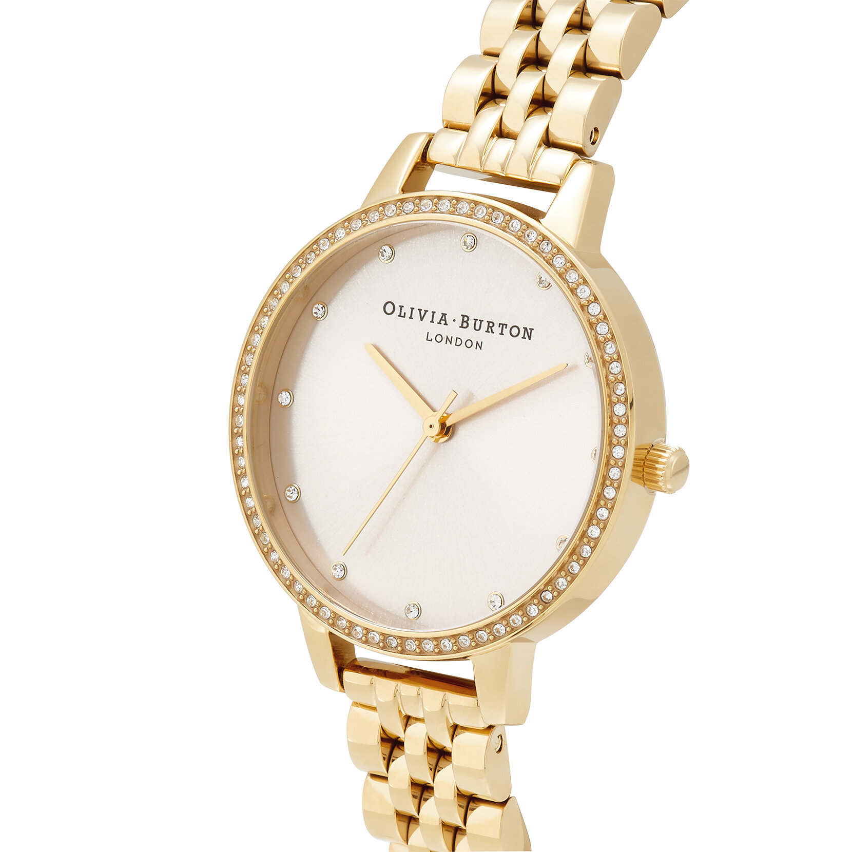 Montre Classic Sparkle Bezel à cadran Demi et bracelet nude et or