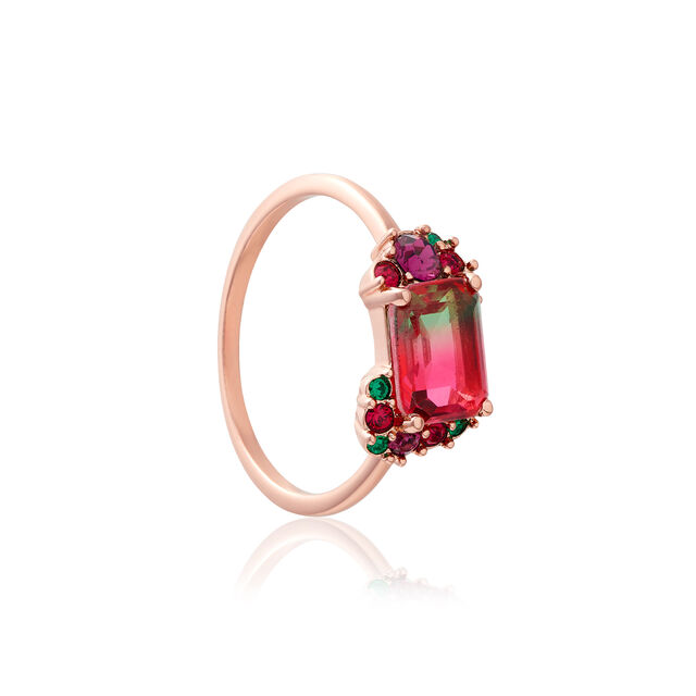 Jewel Rainbow Tourmaline Rose Gold Ring (M)