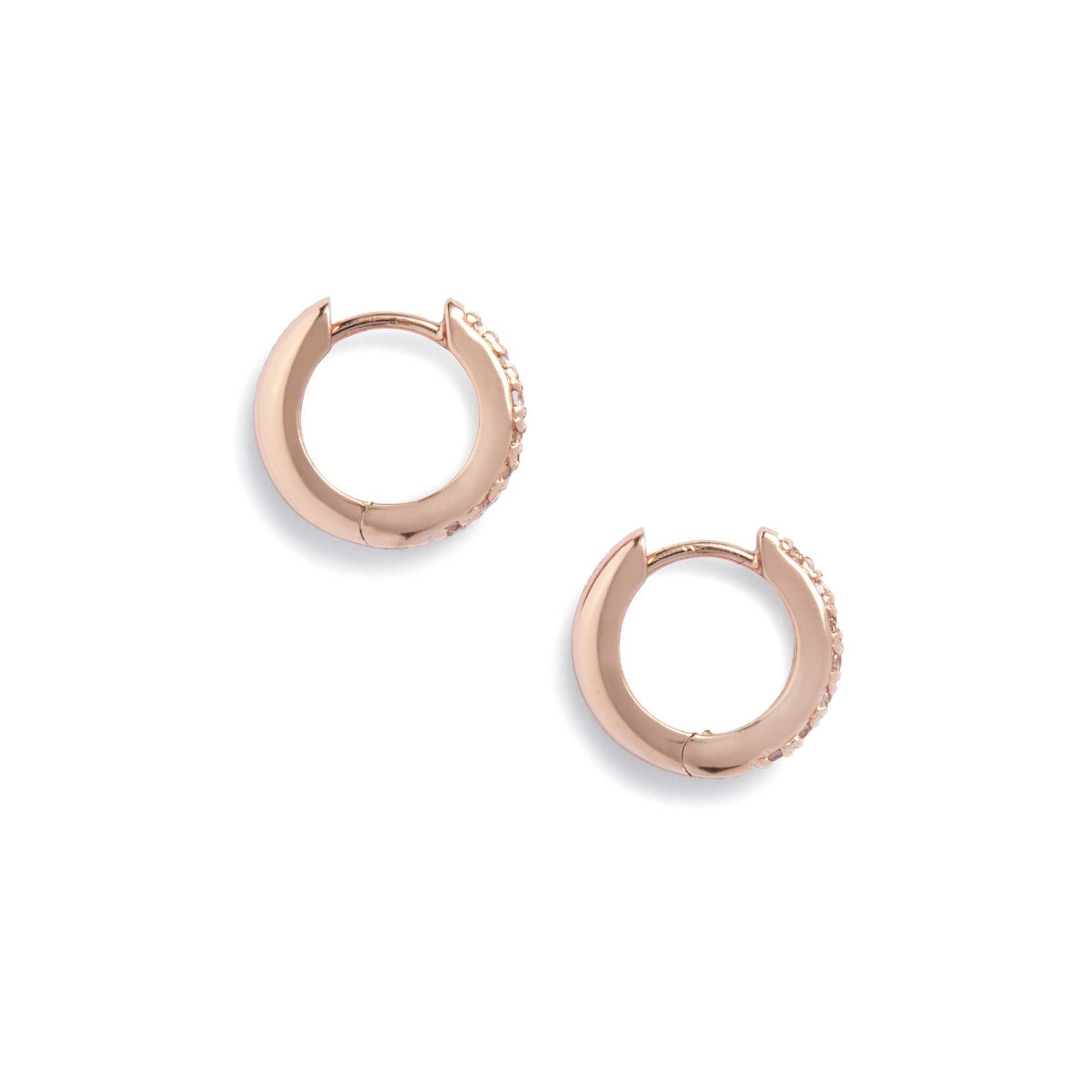 Boucles d’oreilles dormeuses Huggie Hoop à topaze blanche