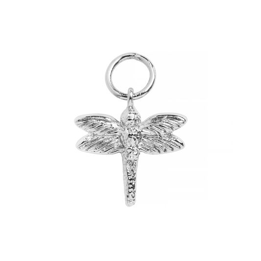 Silver Dragonfly Huggie Charm