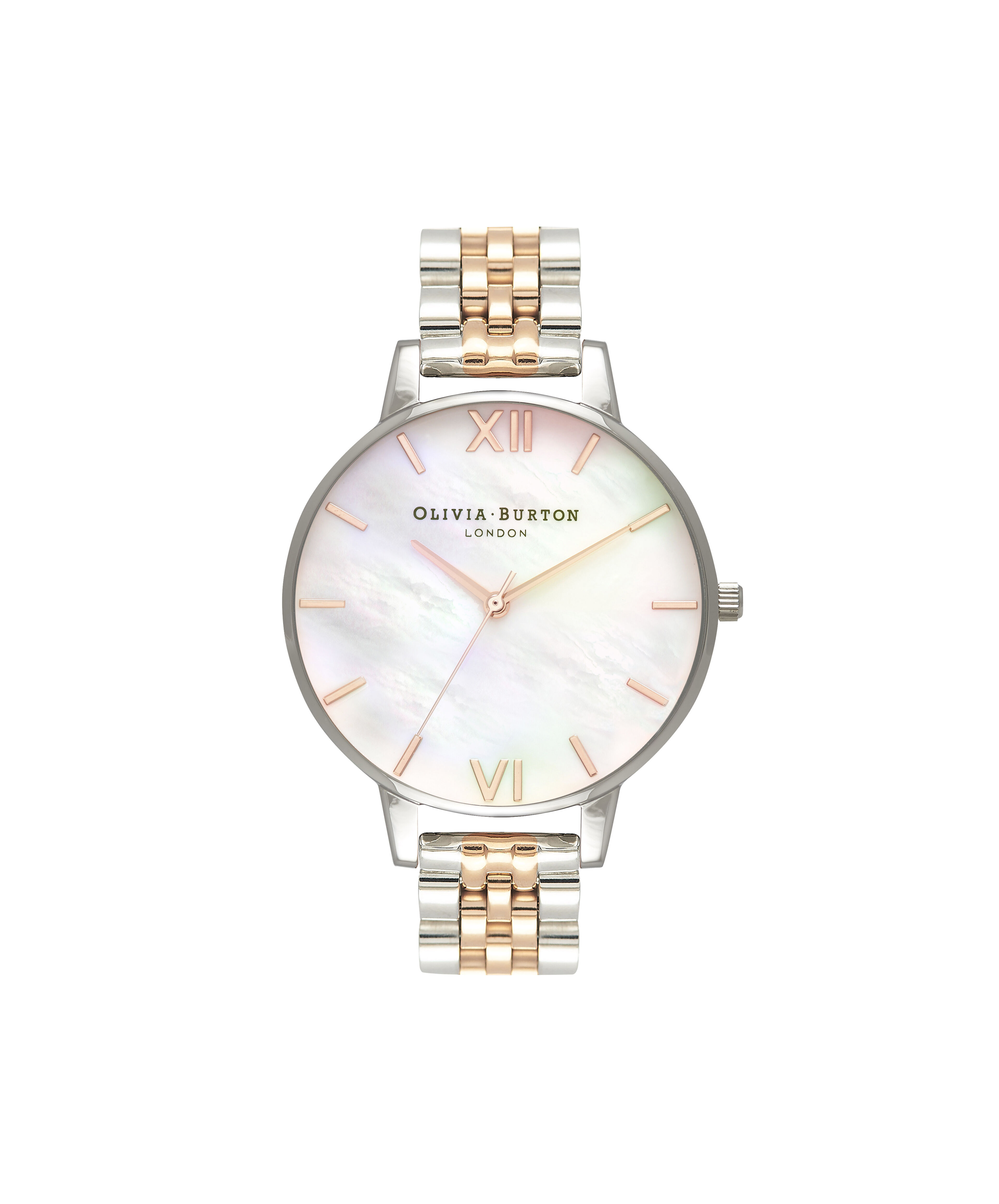 Olivia burton mother of pearl silver bracelet watch cheap