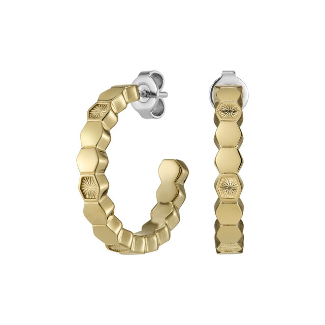 Boucles d'oreilles Créoles Petite Honeycomb Plaqué Or