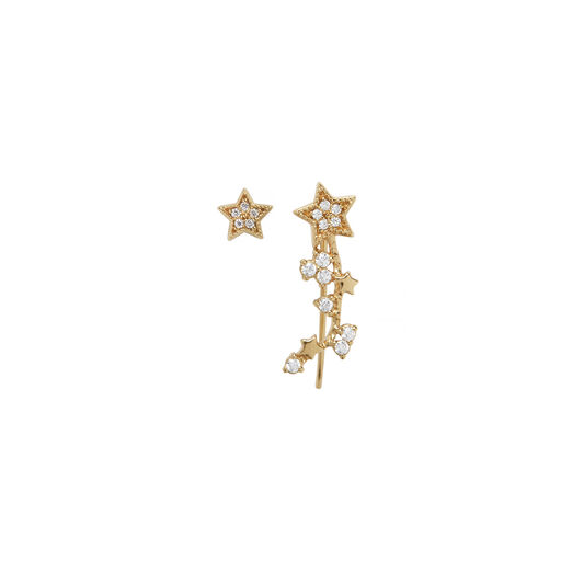 Celestial Crawler & Stud Gold Earring