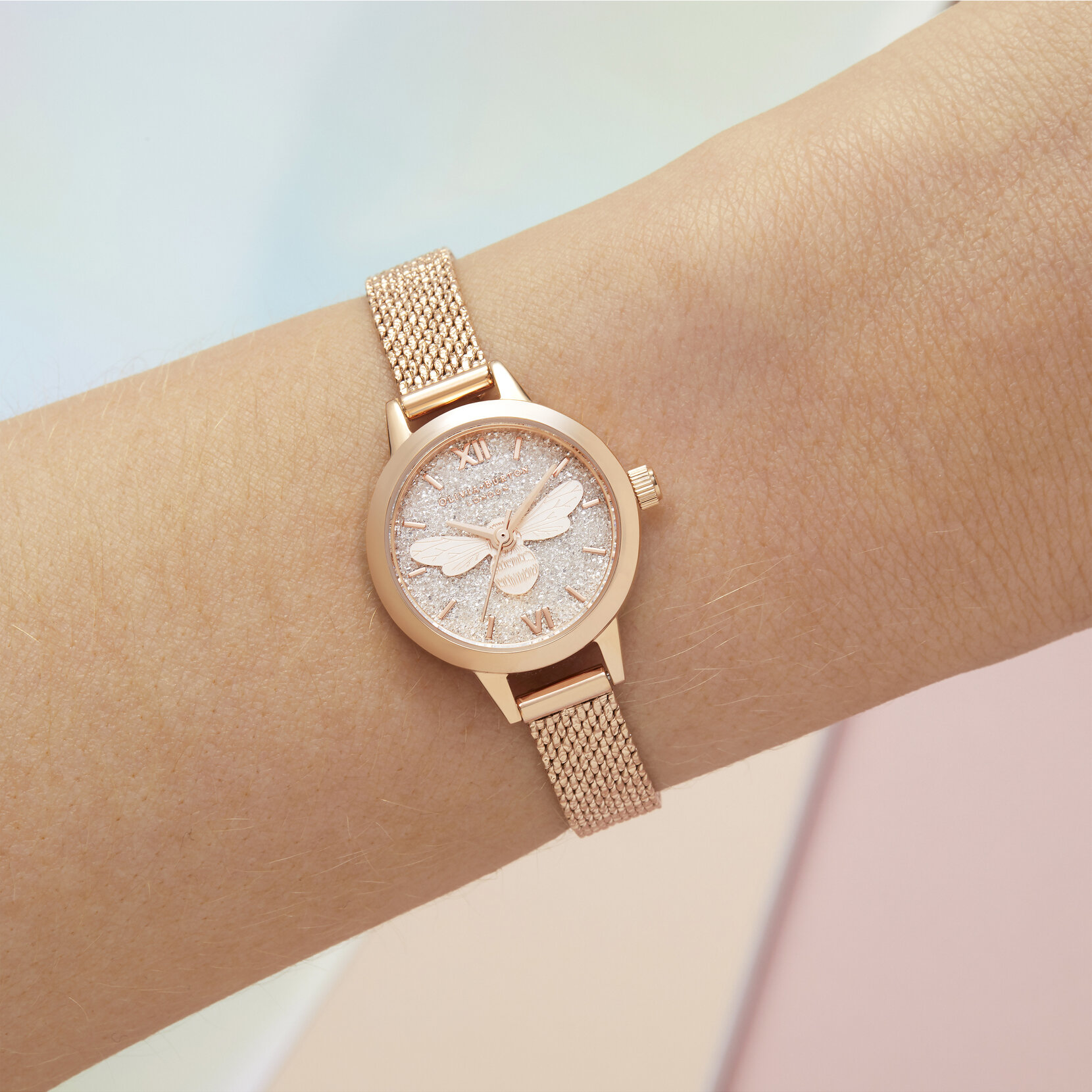 23mm Blush & Rose Gold Mesh Watch