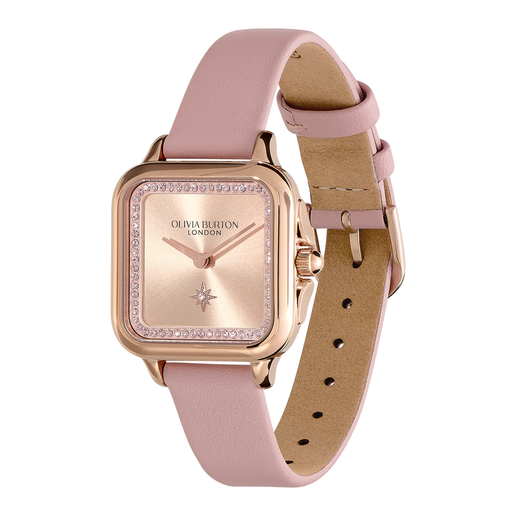 28mm Grosvenor Rose Gold & Mellow Rose Leather Strap Watch