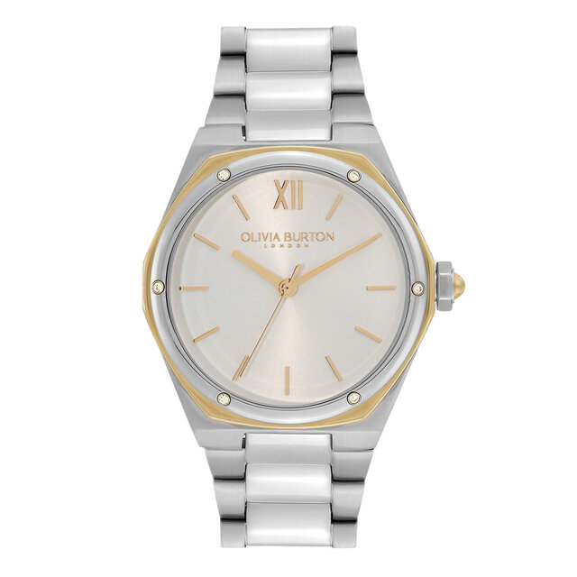 33mm Hexa White, Gold & Silver Bracelet Watch