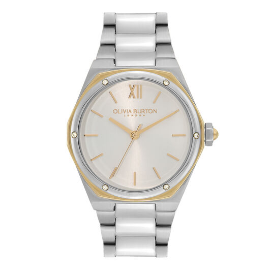 33mm Hexa White, Gold and Silver Bracelet Watch