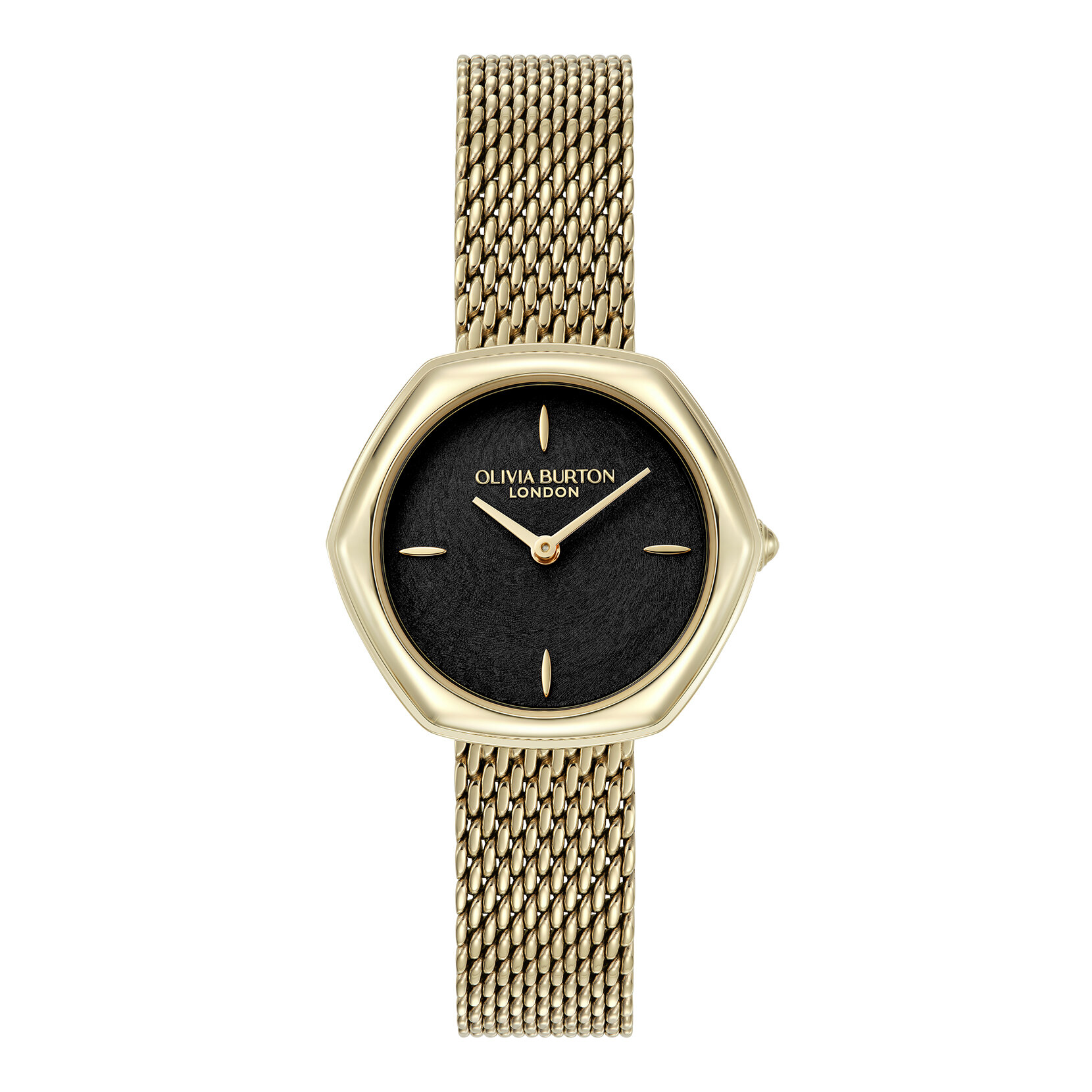 28mm Charing Black & Gold Mesh Watch