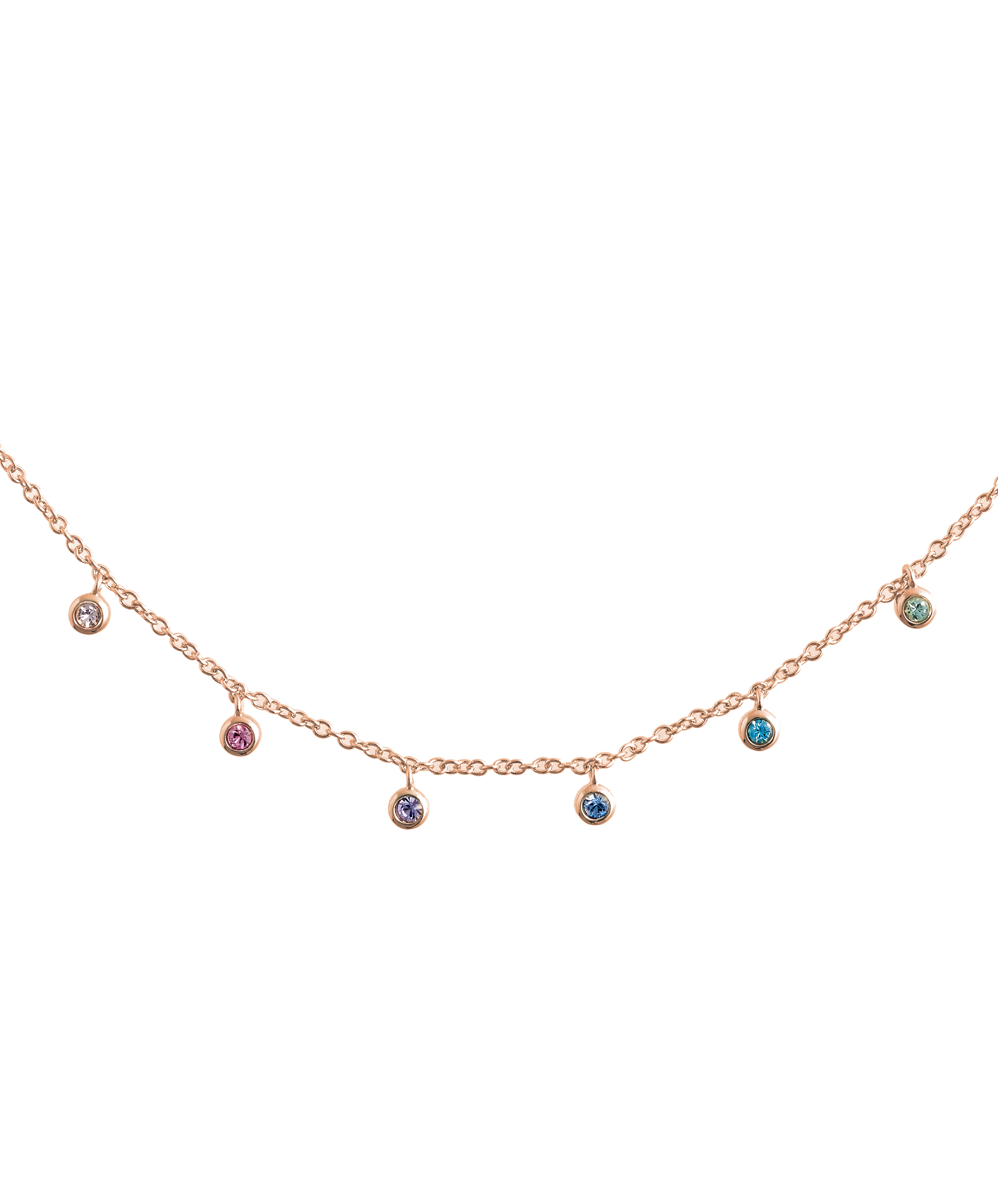 Rainbow Crystal Rose Gold Choker 