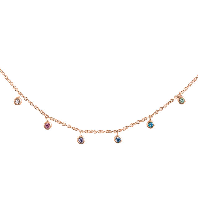 Rose Gold Rainbow Choker Necklace