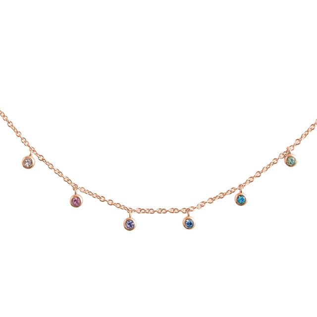 Rainbow Crystal Rose Gold Choker Necklace