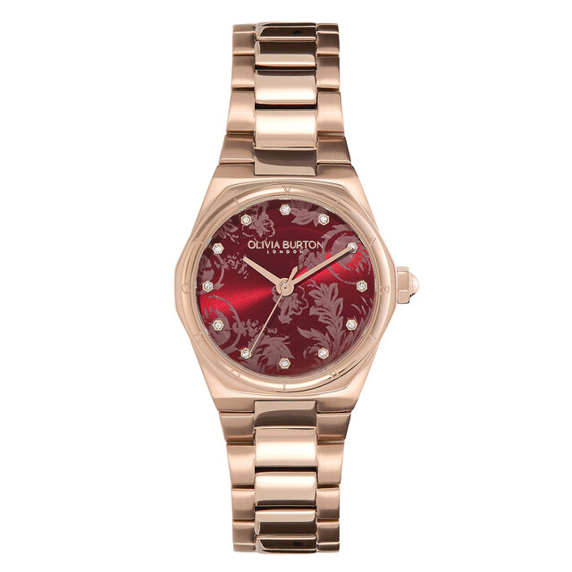 28mm Mini Hexa Cranberry & Carnation Gold Bracelet Watch