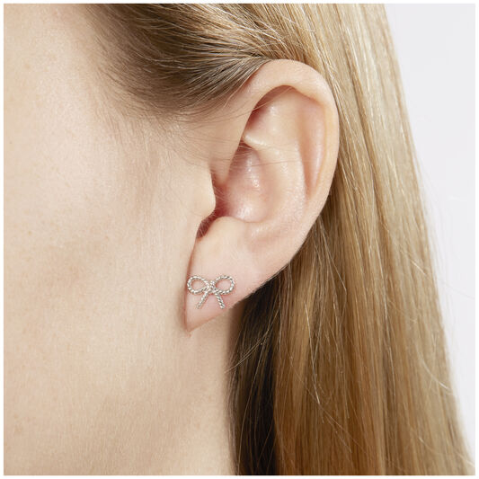 Vintage Bow Silver Earrings