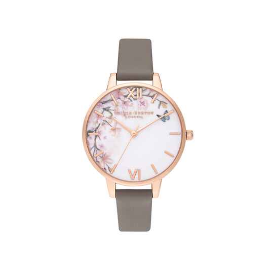 Pretty Blossom Grey & Rose Gold Watch
