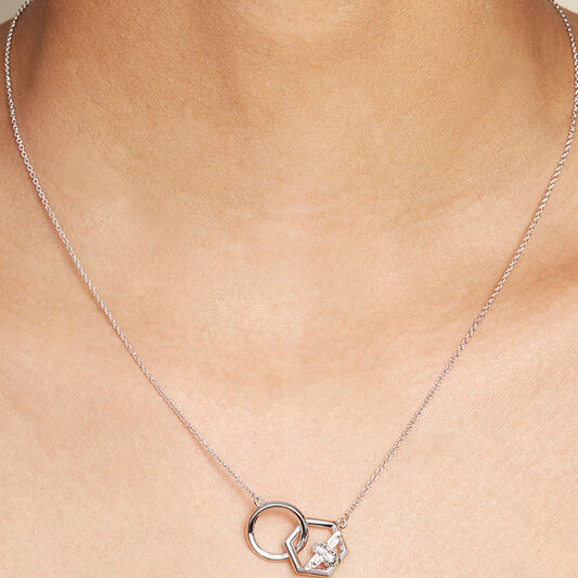 Honeycomb Bee Silver Necklace