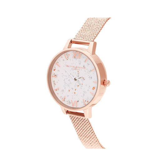 Celestial Rose Gold Mesh Watch