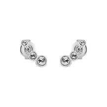 Crystal Silver Tone Stud Earrings