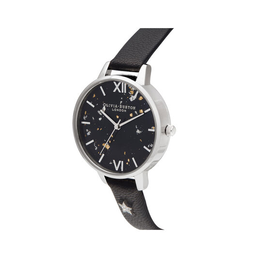 Celestial Star, Black & Silver Watch