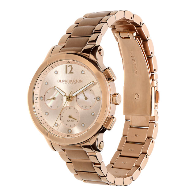 38mm Multi-Function Blush & Carnation Gold Bracelet Watch