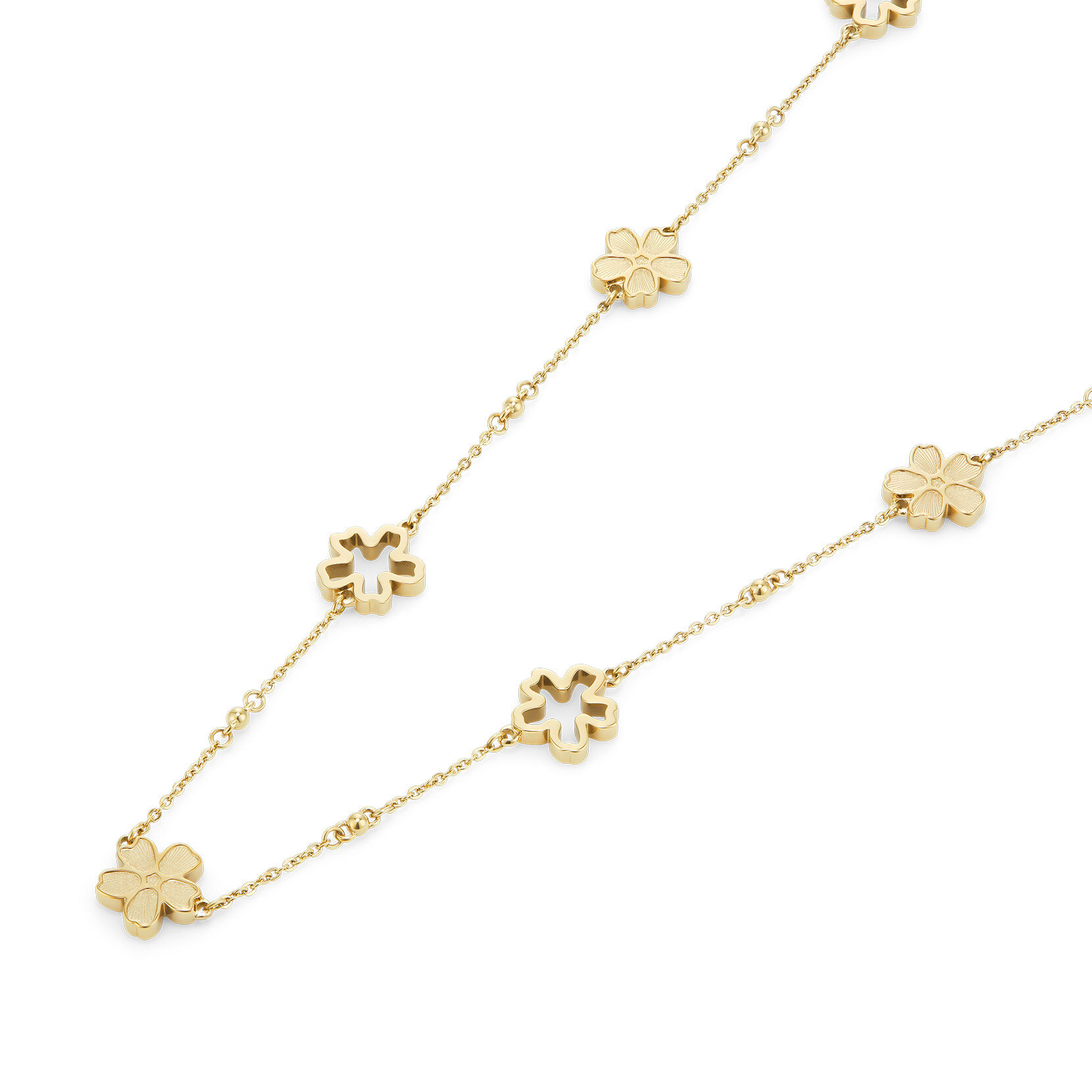 Forget Me Not Floral Gold Plated Necklace