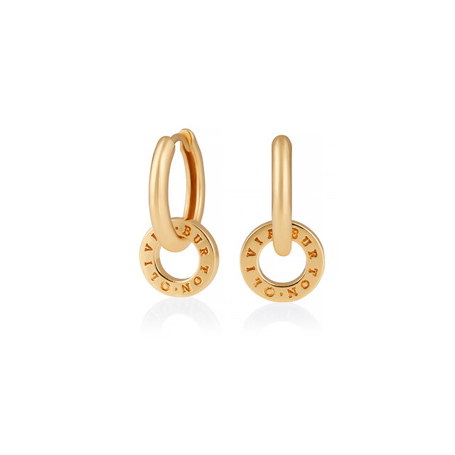 Gold Interlink Huggie Hoops