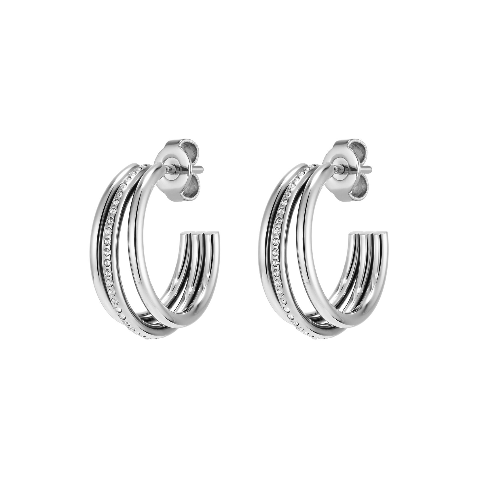 Créoles Ever Stacked Claw Argent