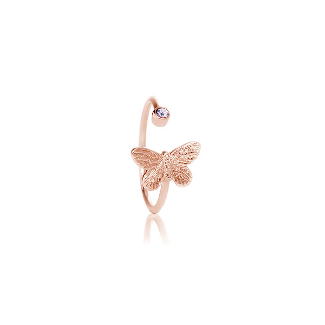 Bejewelled Butterfly or rose et tanzanite