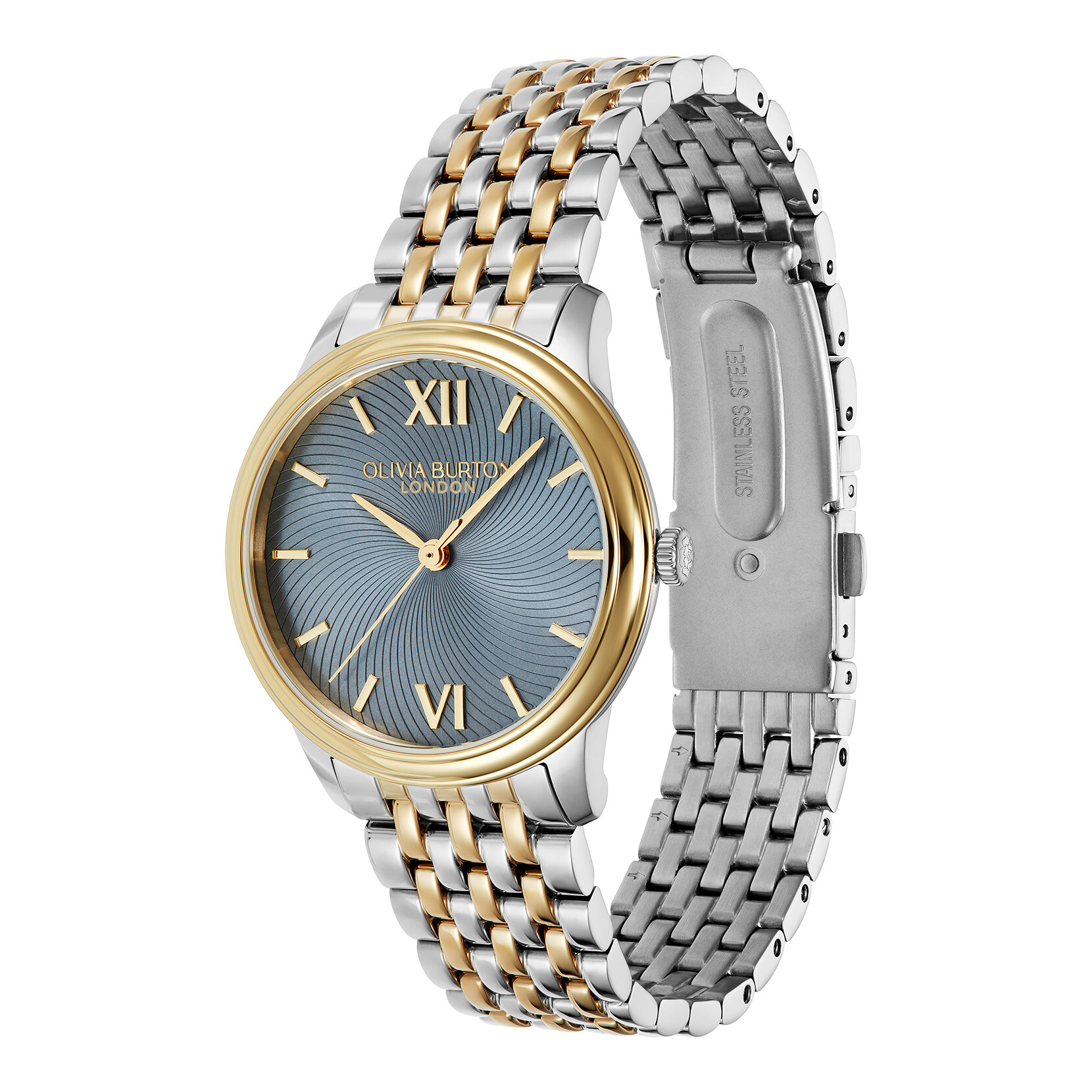 Montre Swirl Bleu Pastel & Bracelet Bicolore 32mm