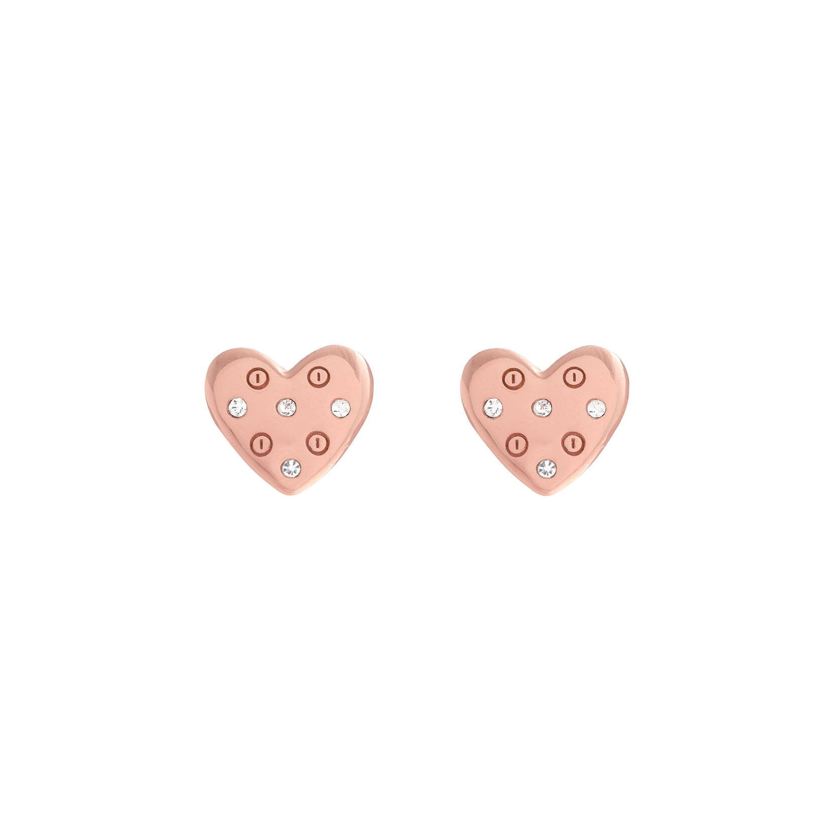 Rose Gold Heart Stud Earrings