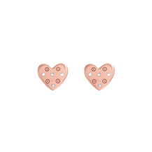 Rose Gold Heart Stud Earrings