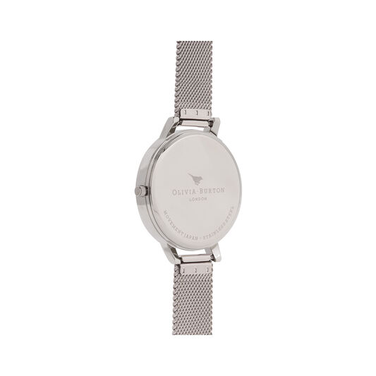 Silver Sunray Mesh Watch