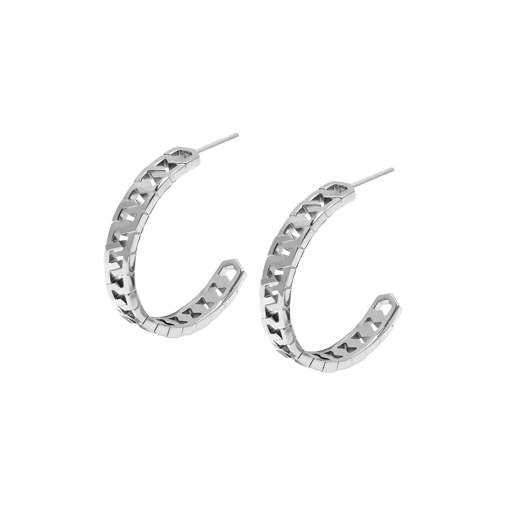 Boucles d’oreilles créoles Nid d’abeille Argent