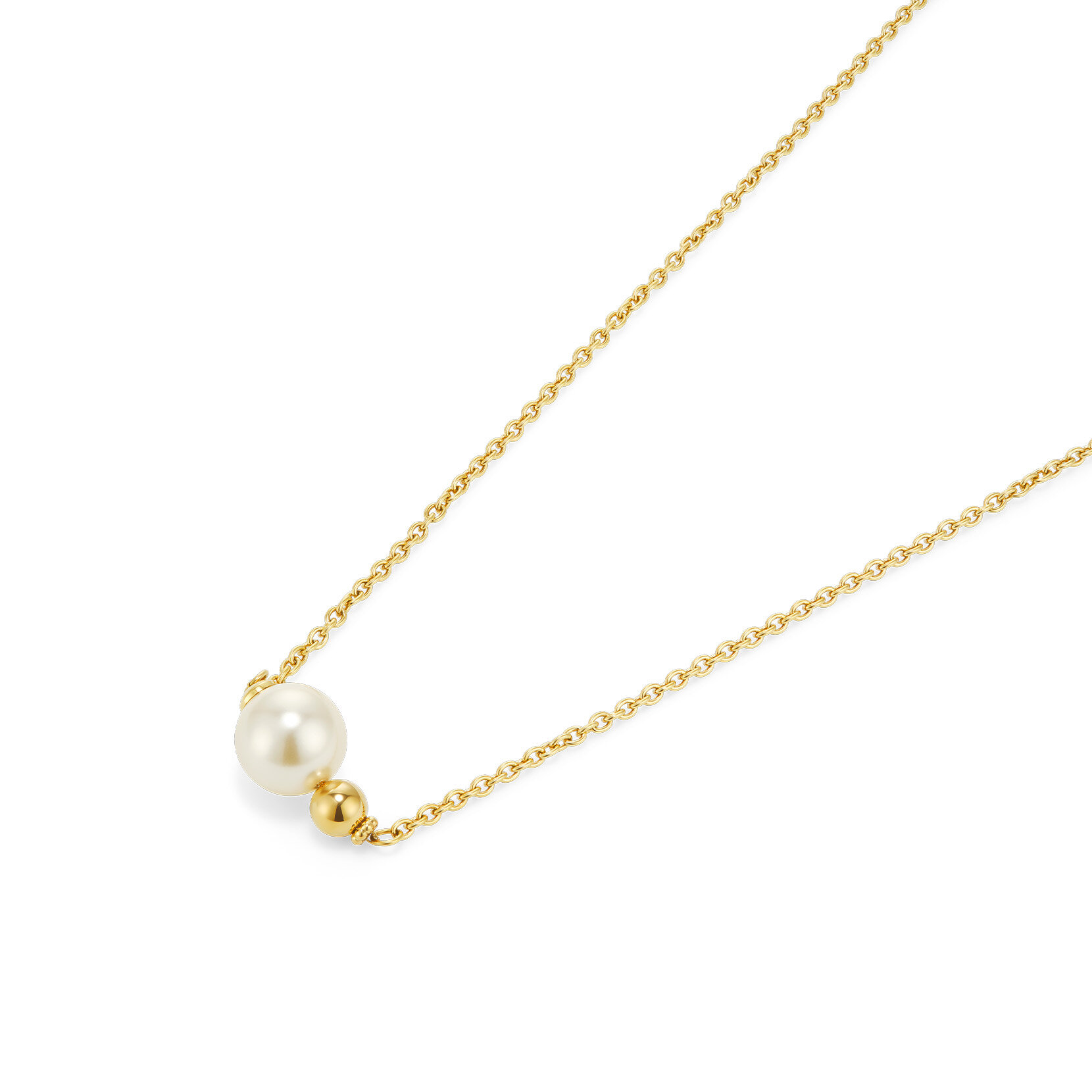 Modern Cream Pearl Gold Plated Necklace