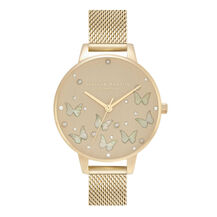 Sparkle Butterfly, Demi Gold Dial with Mother of Pearl, Gold Mesh Watch