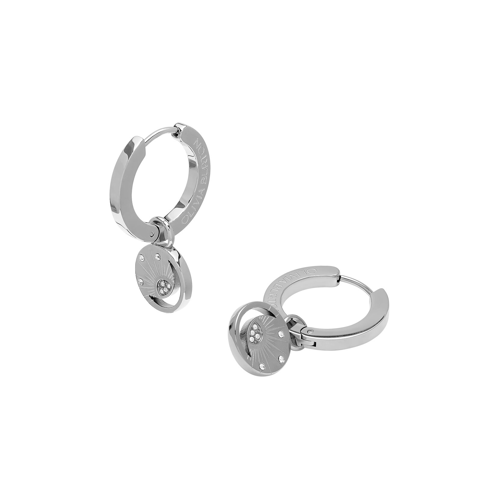 Boucles d'oreilles Créoles Soleil Céleste Argent