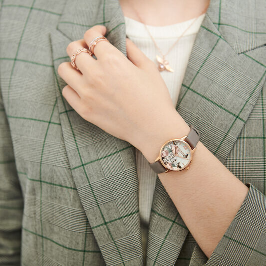 Signature Floral Grey & Rose Gold Watch