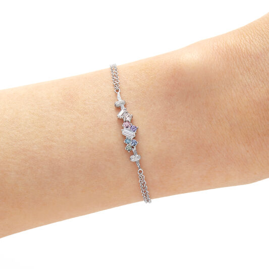 Rainbow Bee Silver Bracelet
