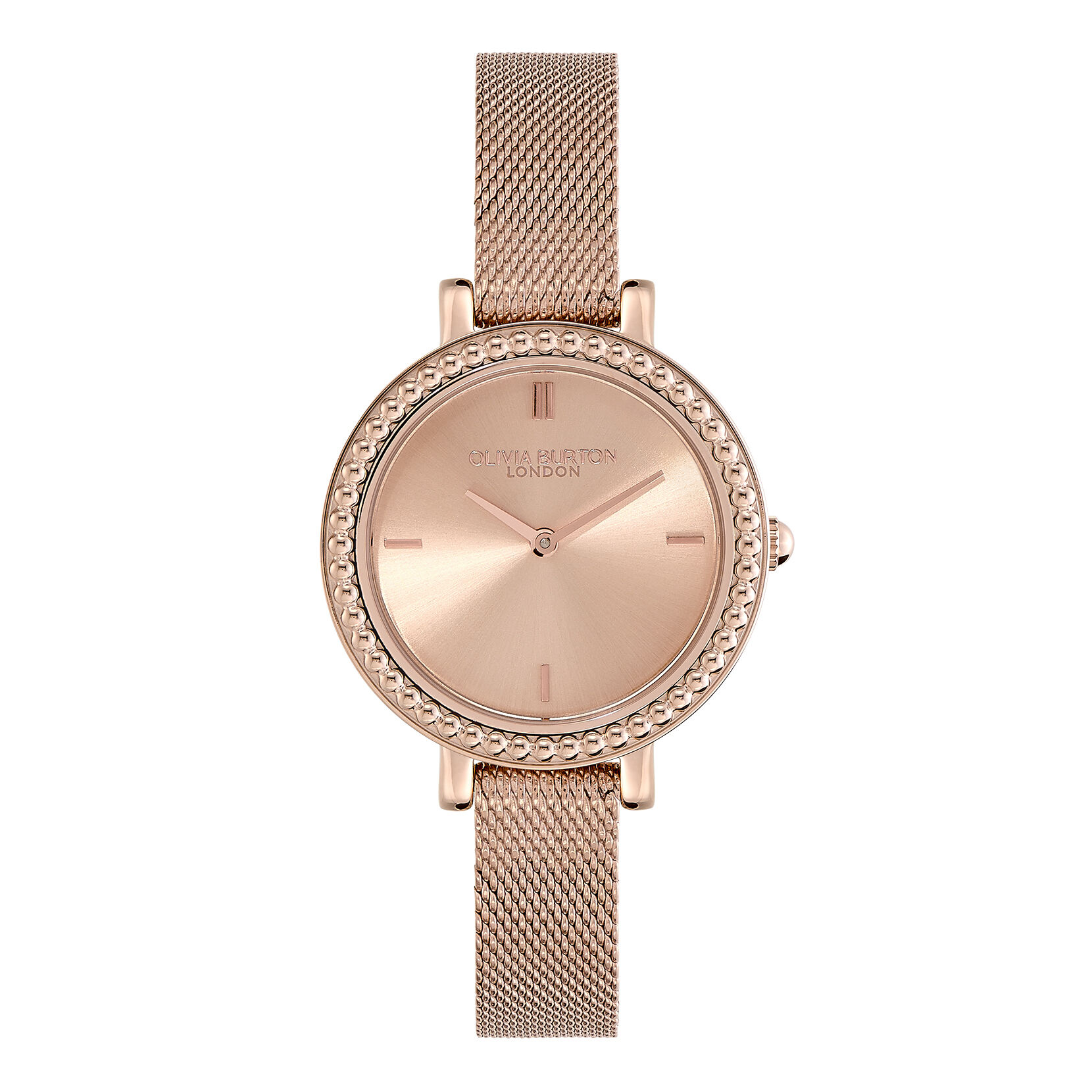 Olivia burton rose gold mesh watch on sale