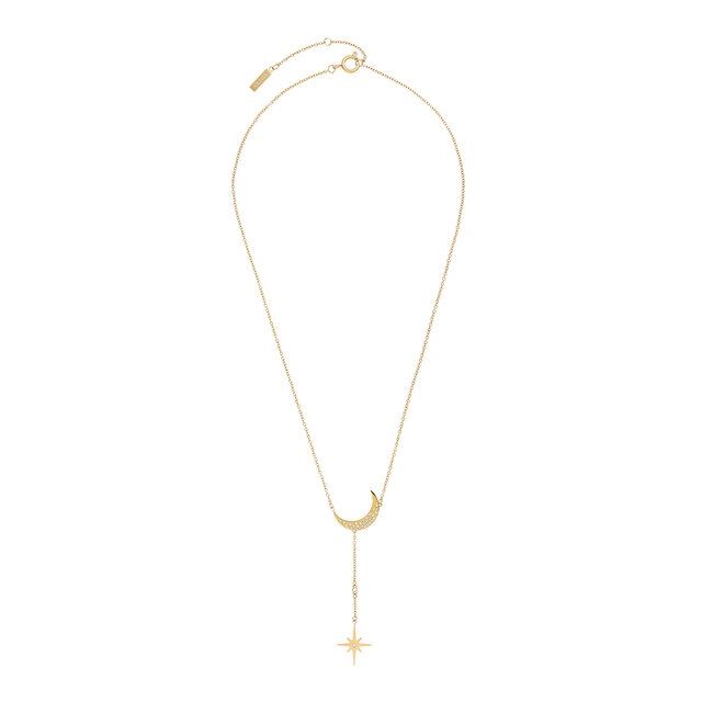 North Star & Moon Gold Necklace