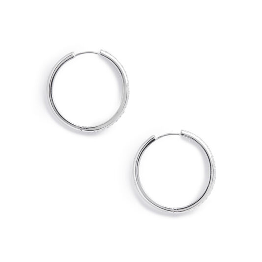 Cubic Zirconia & Silver Hoop Earrings