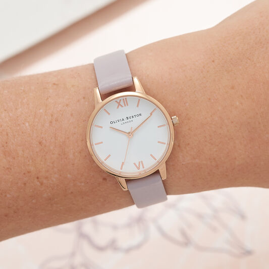 Midi Dial Grey Lilac & Rose Gold Watch