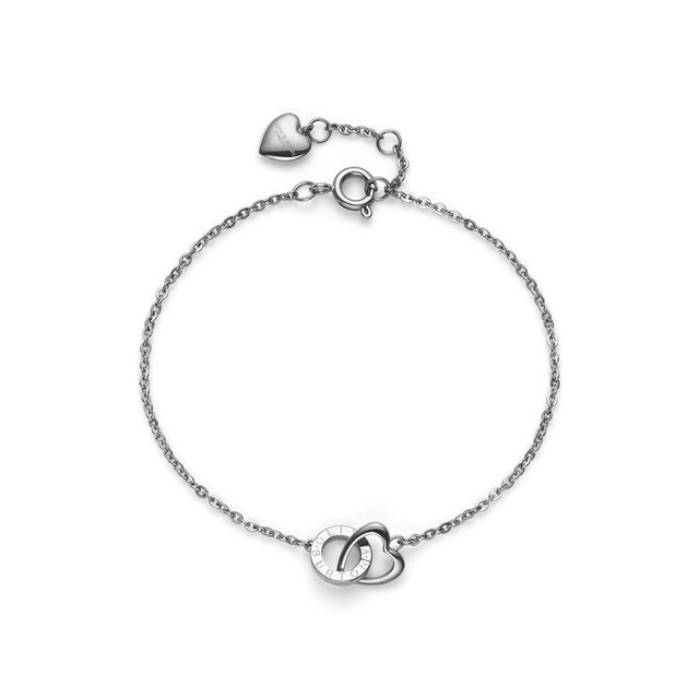 Kindred Interlink Heart Silver Tone Bracelet
